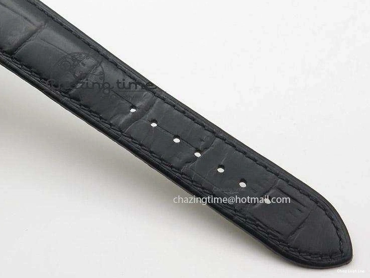 0113 De Ville MK 1:1 Best Edition SS Black Dial On Black Leather Strap A HighQuality 8261